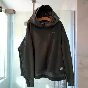 ROOTS - Forest Green Crop Hoodie - XL